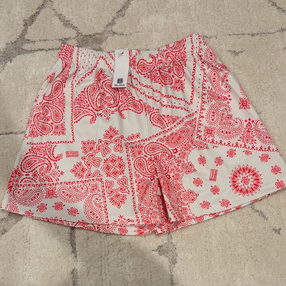 Bravest Studios Shorts Red Paisley